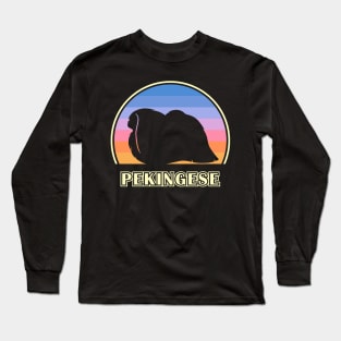 Pekingese Vintage Sunset Dog Long Sleeve T-Shirt